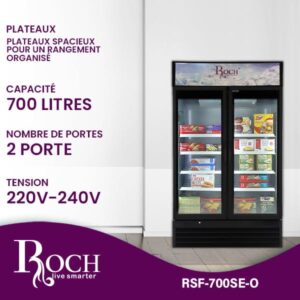 REFRIGERATEUR ROCH VERTICAL 2PORTES 700LITRES VITRINE RSF700SEO Vente achat Dakar Sénégal