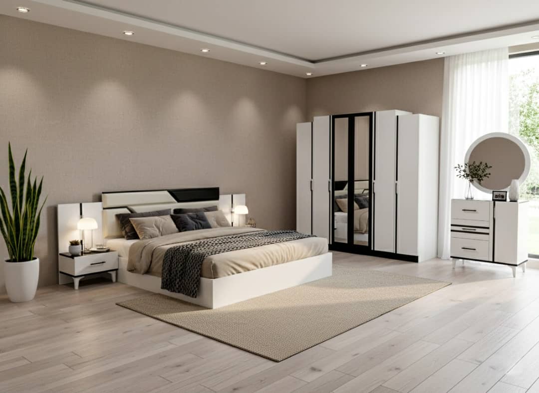 CHAMBRE A COUCHER 6BATTANTS 5PIECES NOIR CREME CAC025 3220 Vente achat Dakar Sénégal