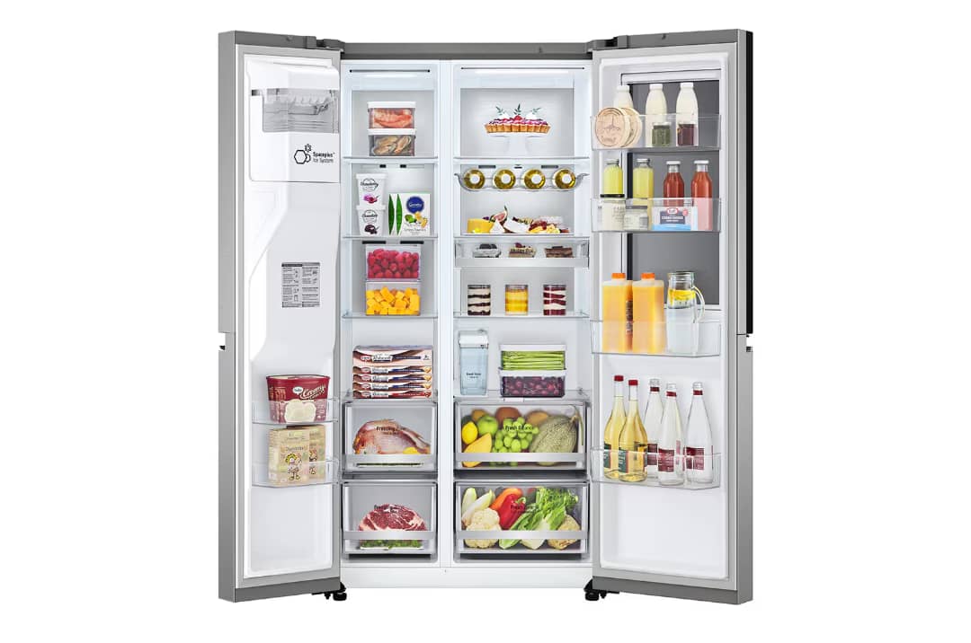 REFRIGERATEUR LG SIDE BY SIDE 4PORTES AVEC FONTAINE GRIS GC-X257CSEW Vente achat Dakar Sénégal