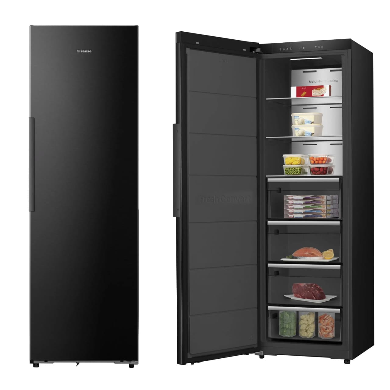 CONGELATEUR/REFRIGERATEUR HISENSE VERTICAL COMBINE 4TIROIRS NOFROST NOIR FT5K310GSFC Vente achat Dakar Sénégal
