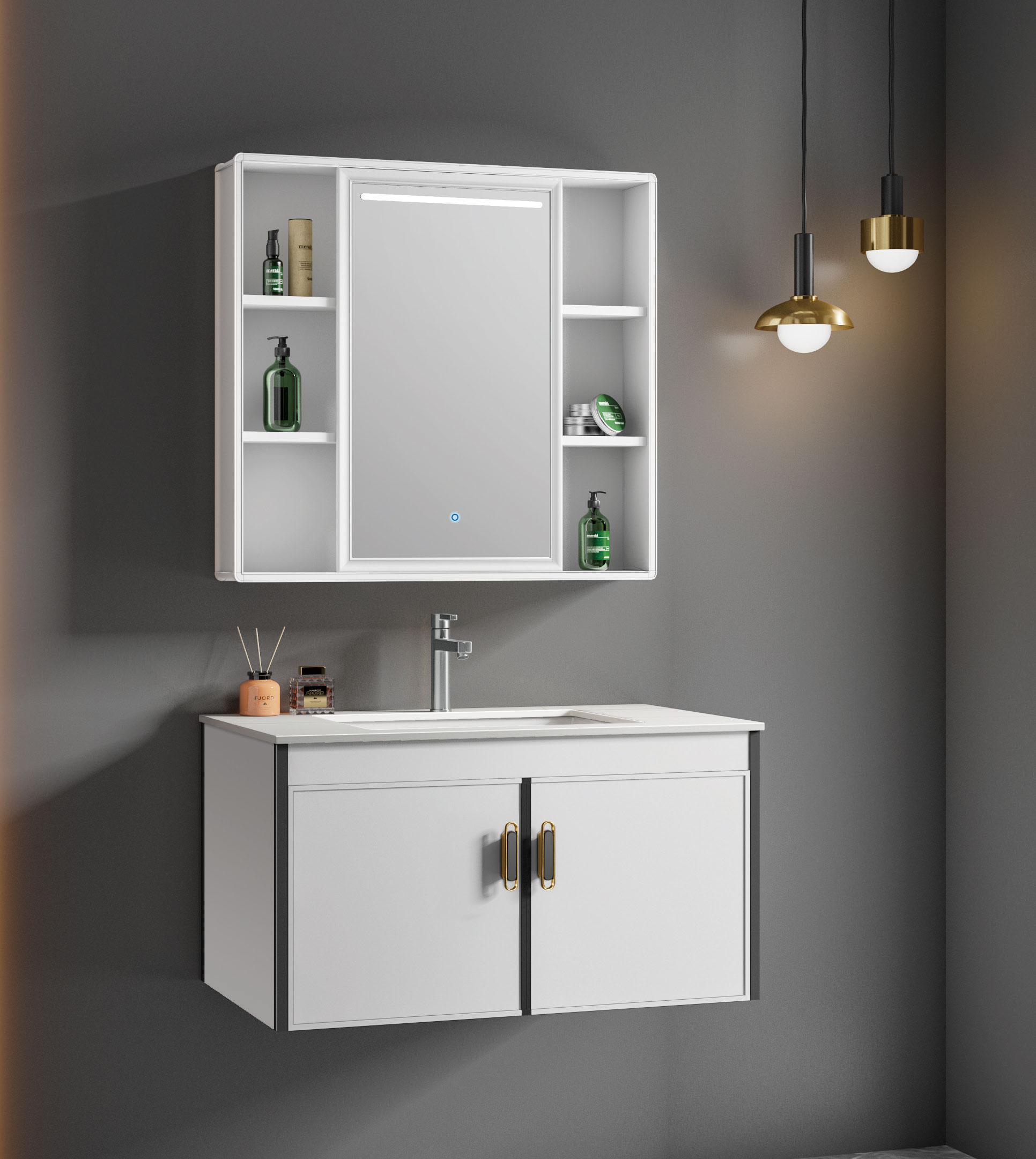 Meuble de salle de bain T-342 en fibre de carbone, coloris blanc Vente en ligne à Dakar Sénégal