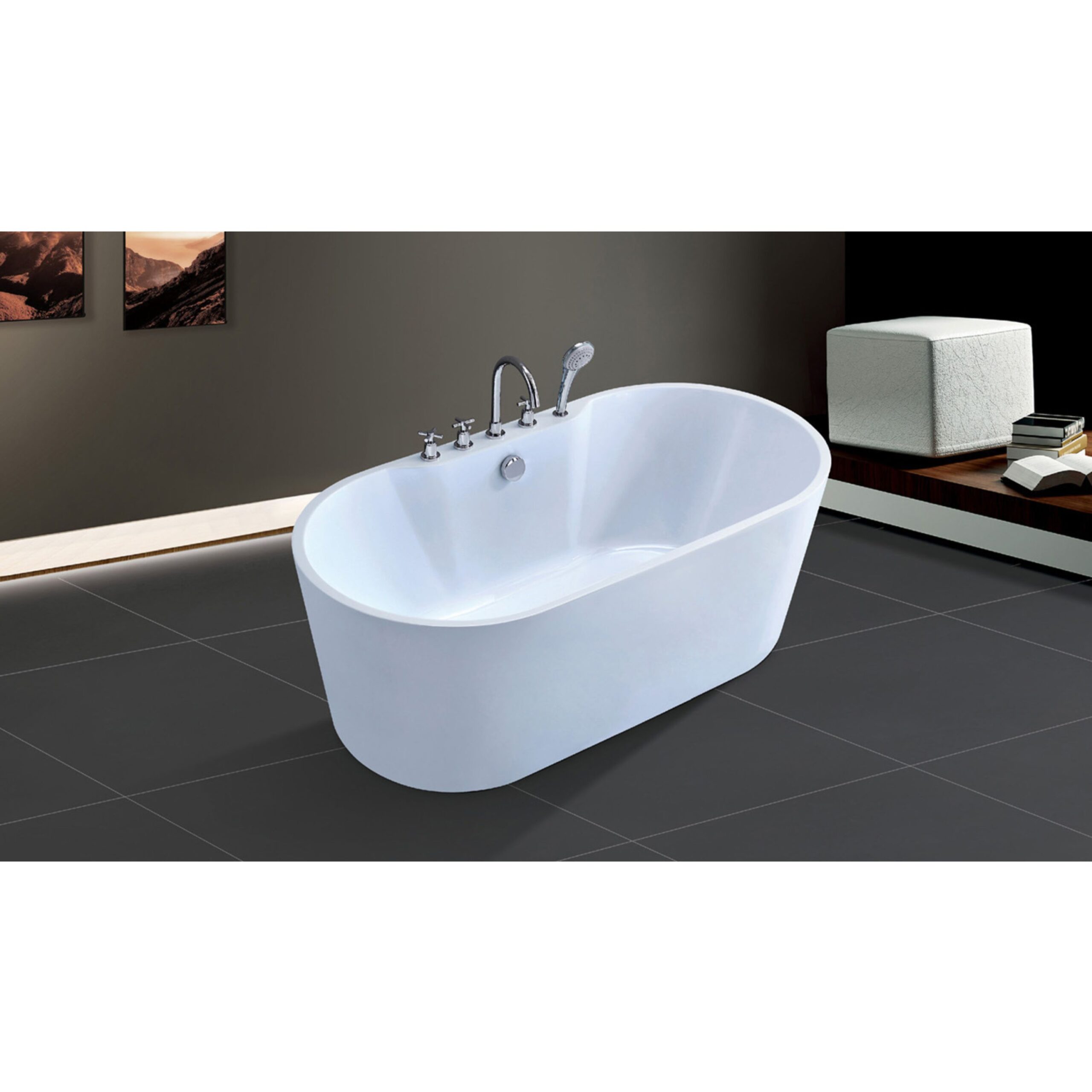 Baignoire YJ1019A en acrylique-coloris blanc vente en ligne Dakar Sénégal