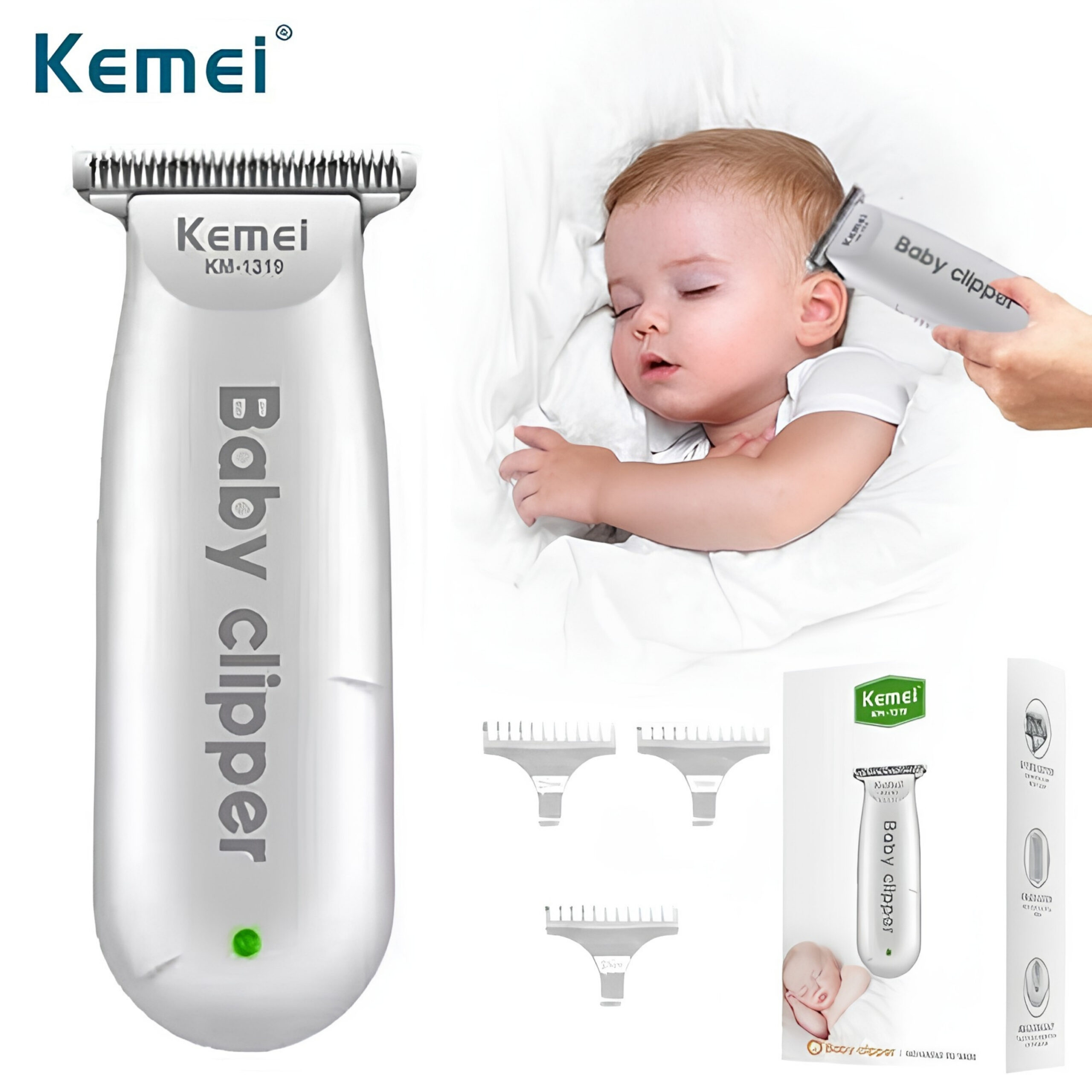 Kemei KM-1319 - Tondeuse Bébé Rechargeable